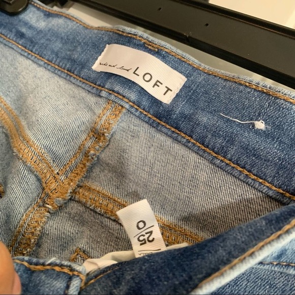 LOFT Modern Floral Painted skinny crop jeans sz 25/ 0 - Picture 6 of 6